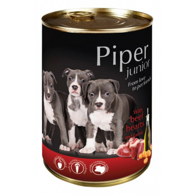 Piper Junior – Hrană Umedă pentru Câini Tineri cu Inimă de Vită și Morcovi – 400 g